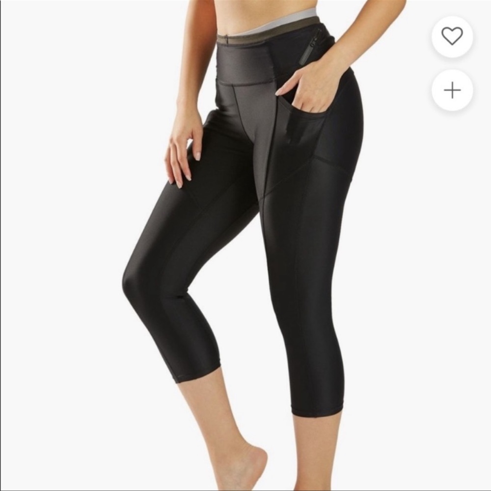 Free People White Water Hybrid Cropped Leggings